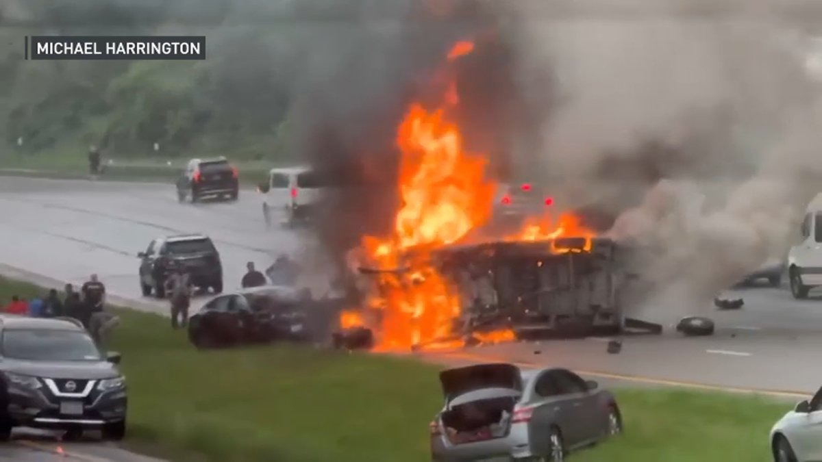 Four people were killed in a fiery crash along the Taconic State Parkway in New York after a van crossed over the median and slammed into an oncoming car, according to police