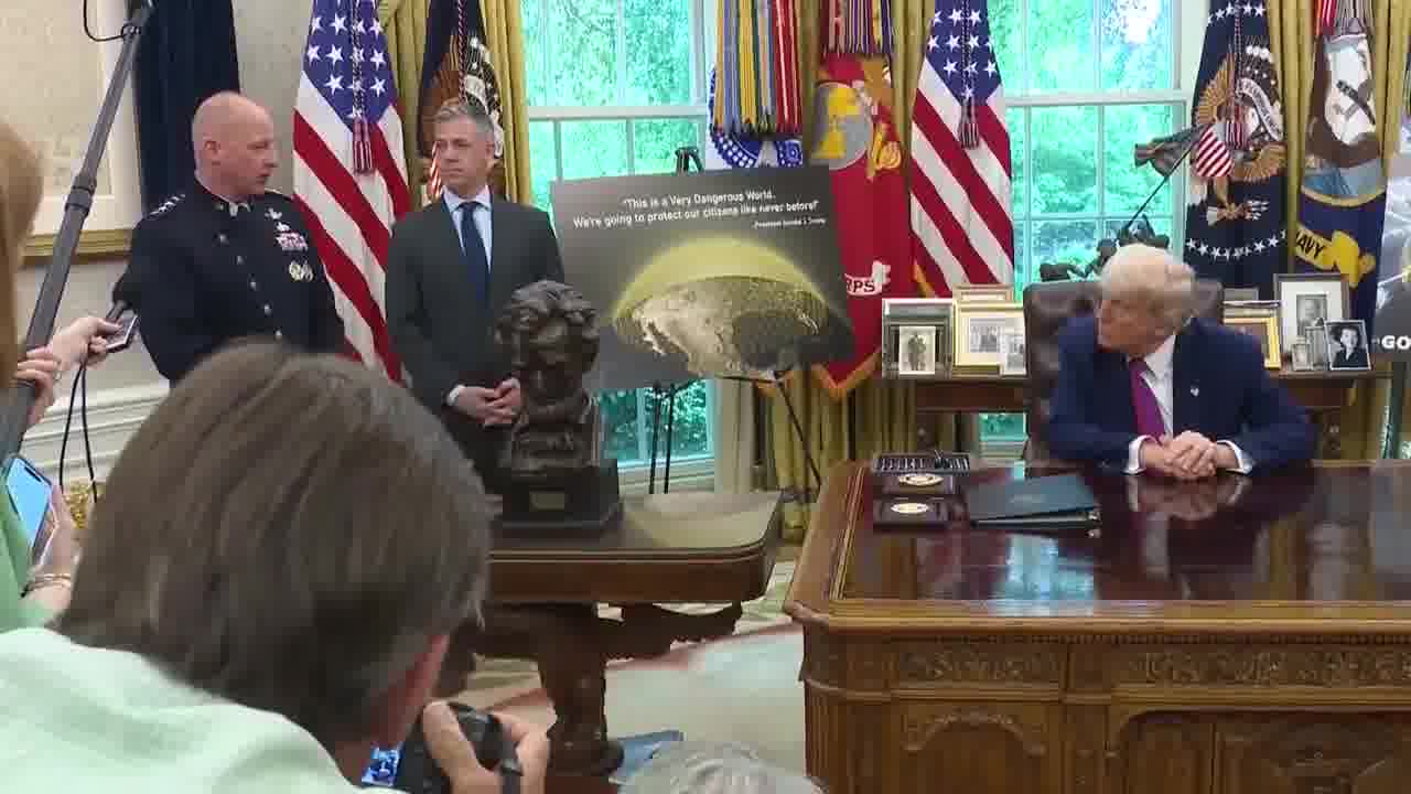 .@SpaceForceDoD Gen. Michael Guetlein, who @POTUS appointed to oversee Golden Dome development: Golden Dome is a bold and aggressive approach to hurry up and protect the homeland from our adversaries. We owe it to our children and our children's children to protect them.