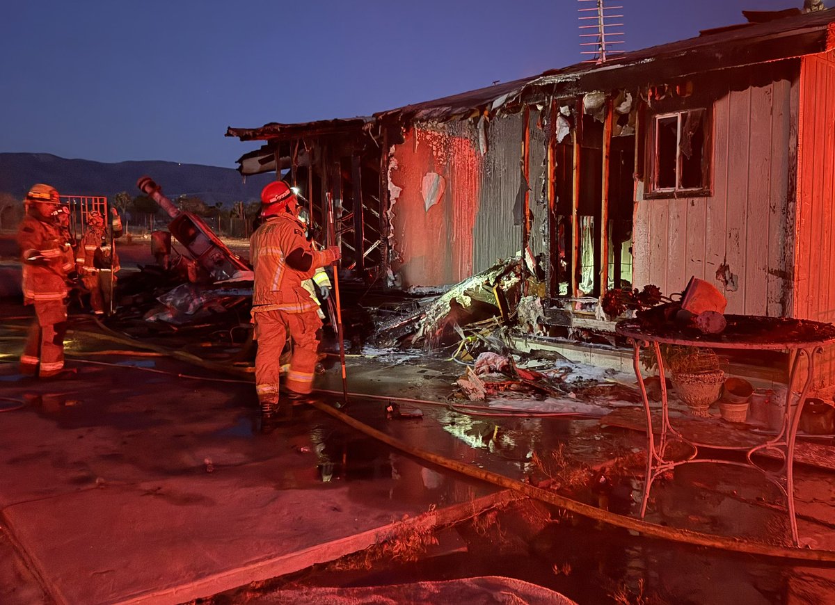 County Fire crews from the North Desert Division responded to a structure fire in a double-wide mobile home early Wednesday morning in Piñon Hills, saving several exposed parts of the property. The mobile home, still under construction, sustained major damage.