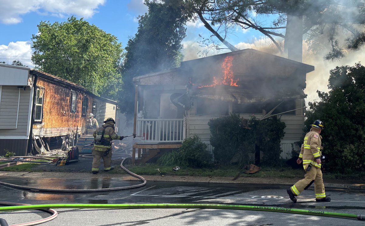 Fairfax  Bravest are on scene of a mobile home fire in the 7800 blk of Audobon Ave in Hybla Valley area. Units arrived to fire showing. The fire is under control. The home was not occupied at the time of the fire. No reported injuries. Fire investigators are on scene