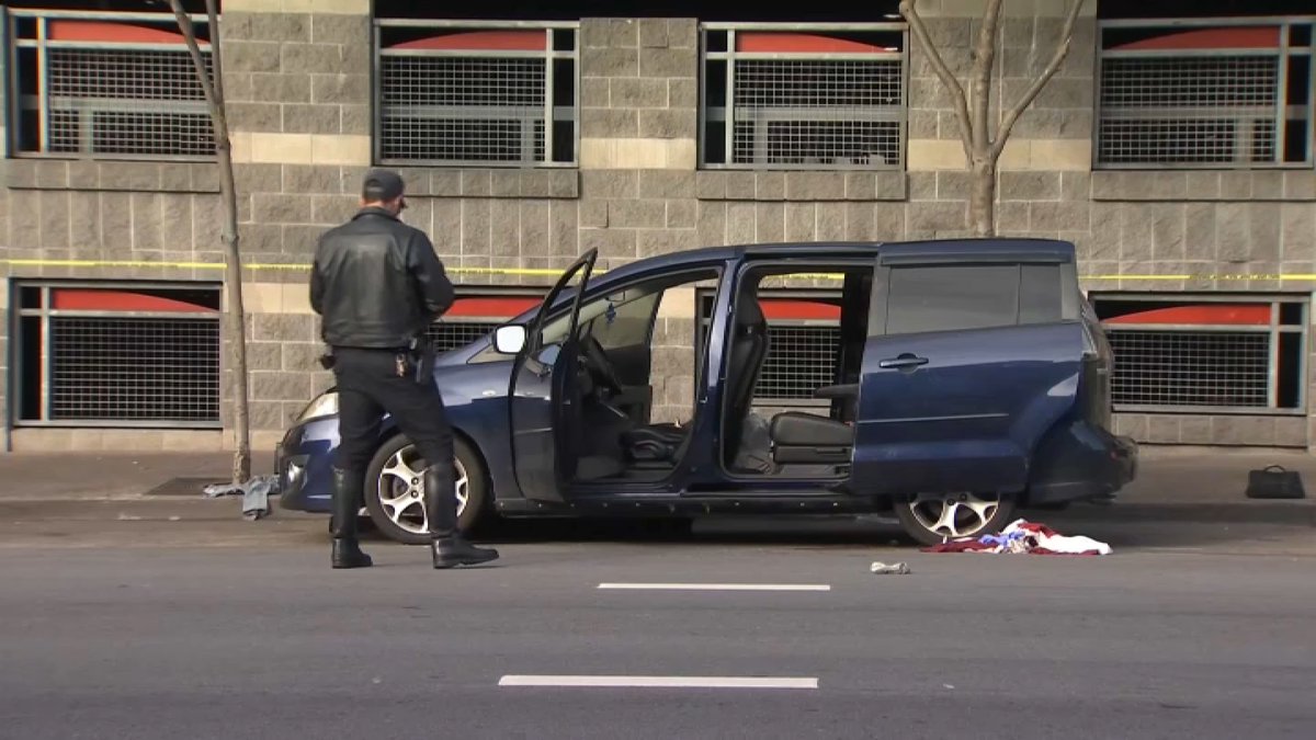 A woman hit and killed by a minivan in San Francisco was dragged for about a block after she willingly lied down in the middle of the street, police say