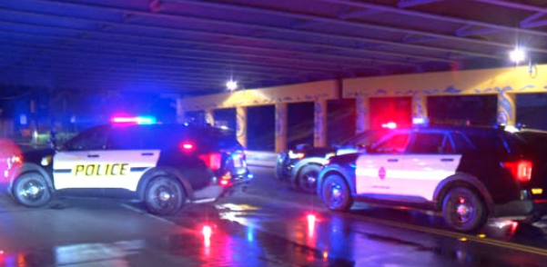 HOMELESS MAN SHOT WHILE SLEEPING   A homeless man was hospitalized after being caught in the crossfire between two vehicles that were shooting at each other while he was sleeping