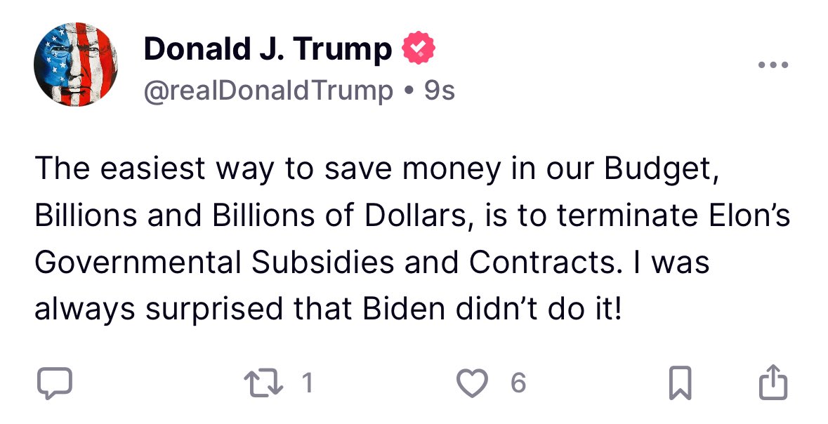Trump grozi odebraniem Elonowi rządowych kontraktów