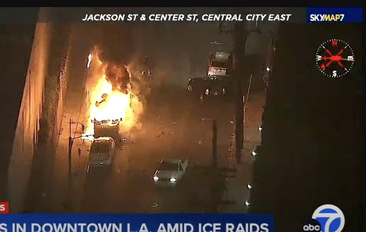 There's a vehicle on fire at Jackson and Center,