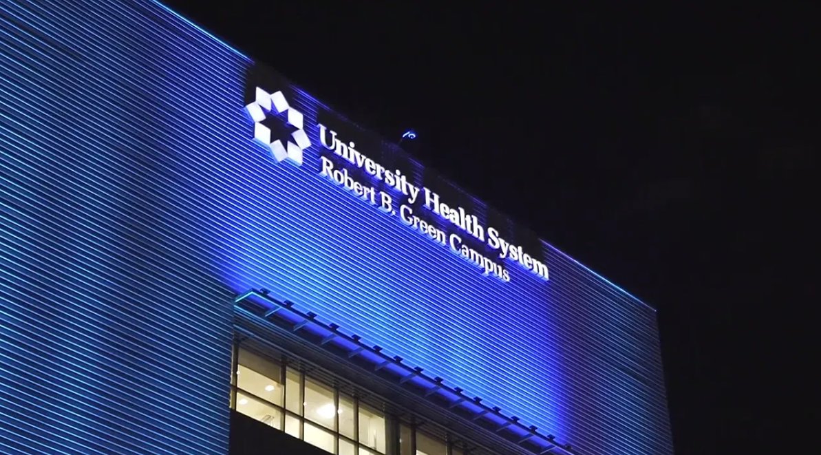Police are investigating a stabbing after a man arrived at a downtown hospital with multiple stab wounds