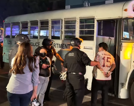 LAPD CENTRAL protests Arrests happening in Downtown LA now.