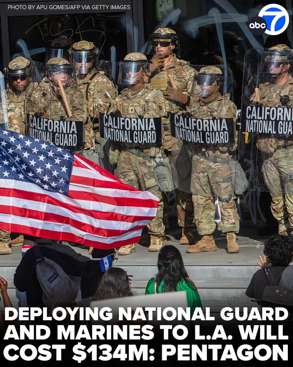 The deployment of National Guard troops and Marines to Los Angeles will cost at least $134 million and last at least the next 60 days, escalating a military presence local officials and Gov. Gavin Newsom do not want and that the police chief says makes it harder to handle the protests safely.