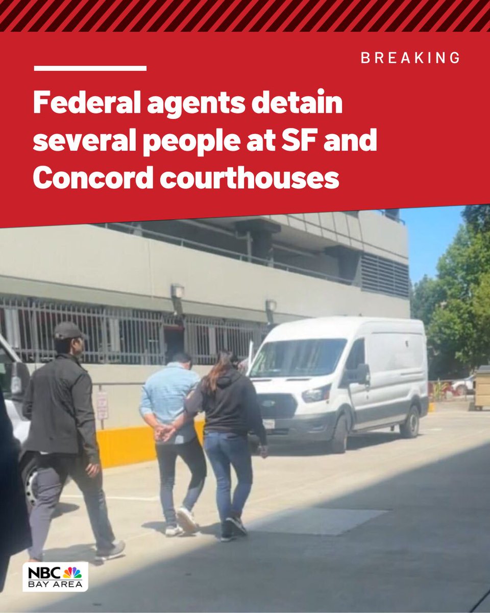 ICE activity continues in the Bay Area with detainments reported at a Concord immigration courthouse following this morning's activity at San Francisco Immigration Court