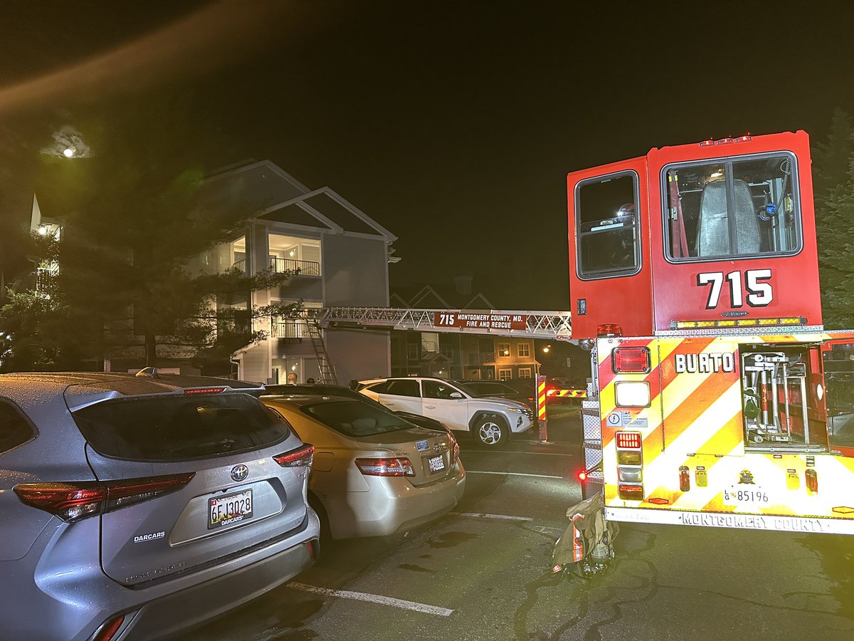 3400blk Robey Terr, Burtonsville, dispatched as automatic fire alarm, AFA. 2nd floor, controlled with  sprinkler activation & injured person in apt assisted out