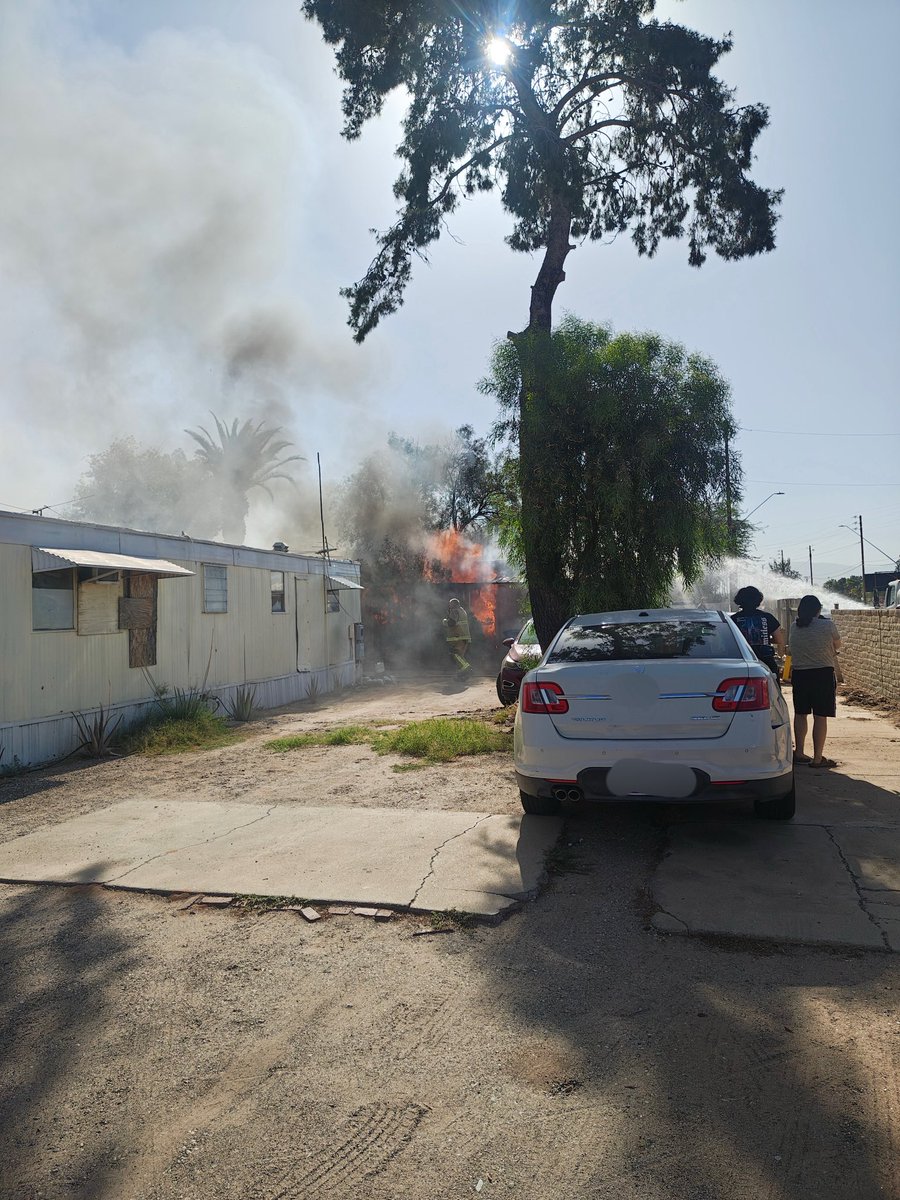 Tucson Fire was dispatched to a mobile home fire in the 800 block of West Prince Road at 8 this morning. Engine 8 arrived three minutes later and reported the mobile home was fully involved.Crews quickly put out the fire, calling it under control at