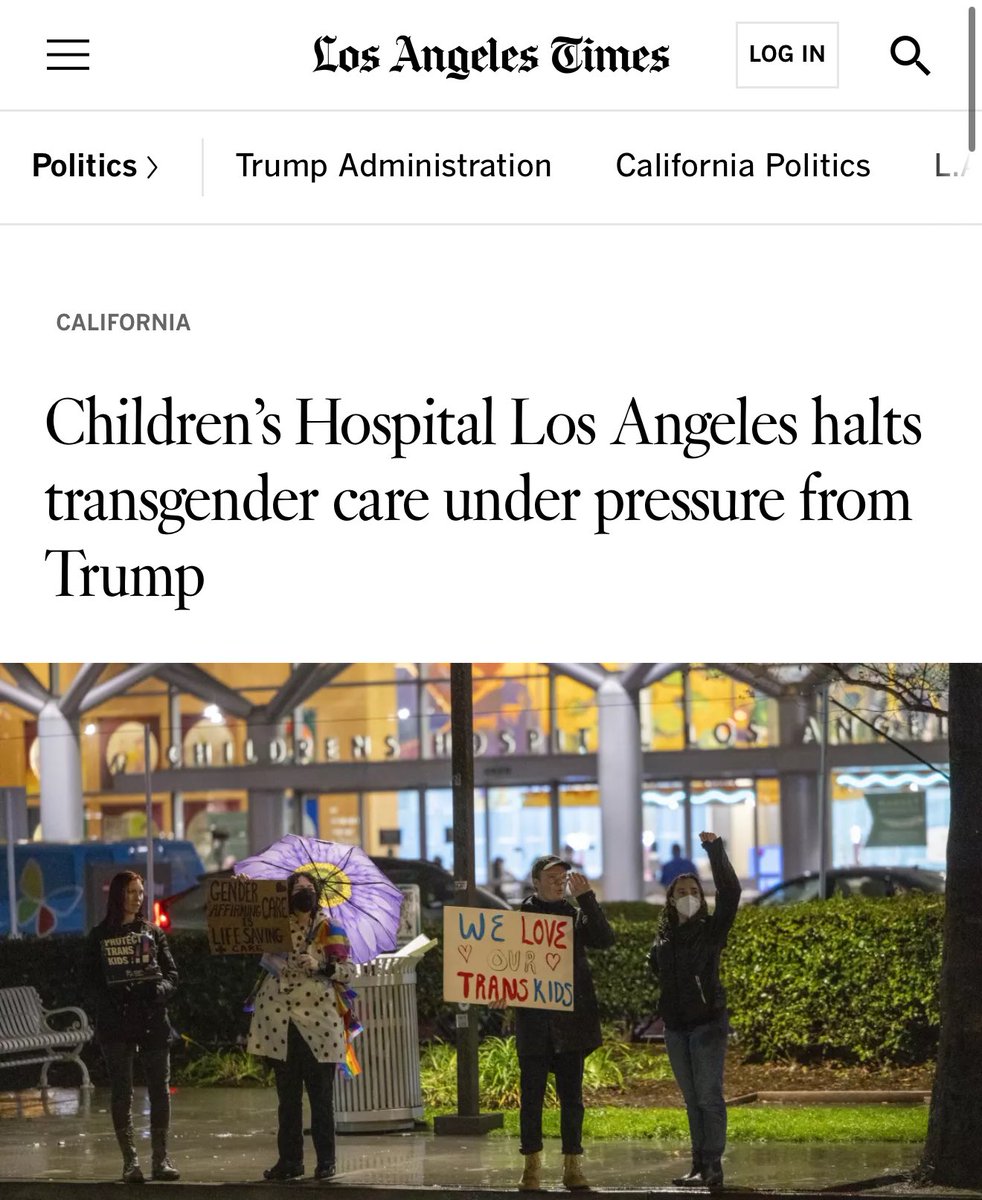 Children’s Hospital Los Angeles has officially SHUT DOWN their “transgender care” unit, citing pressure from President TrumpHUGE victory for America’s kids.