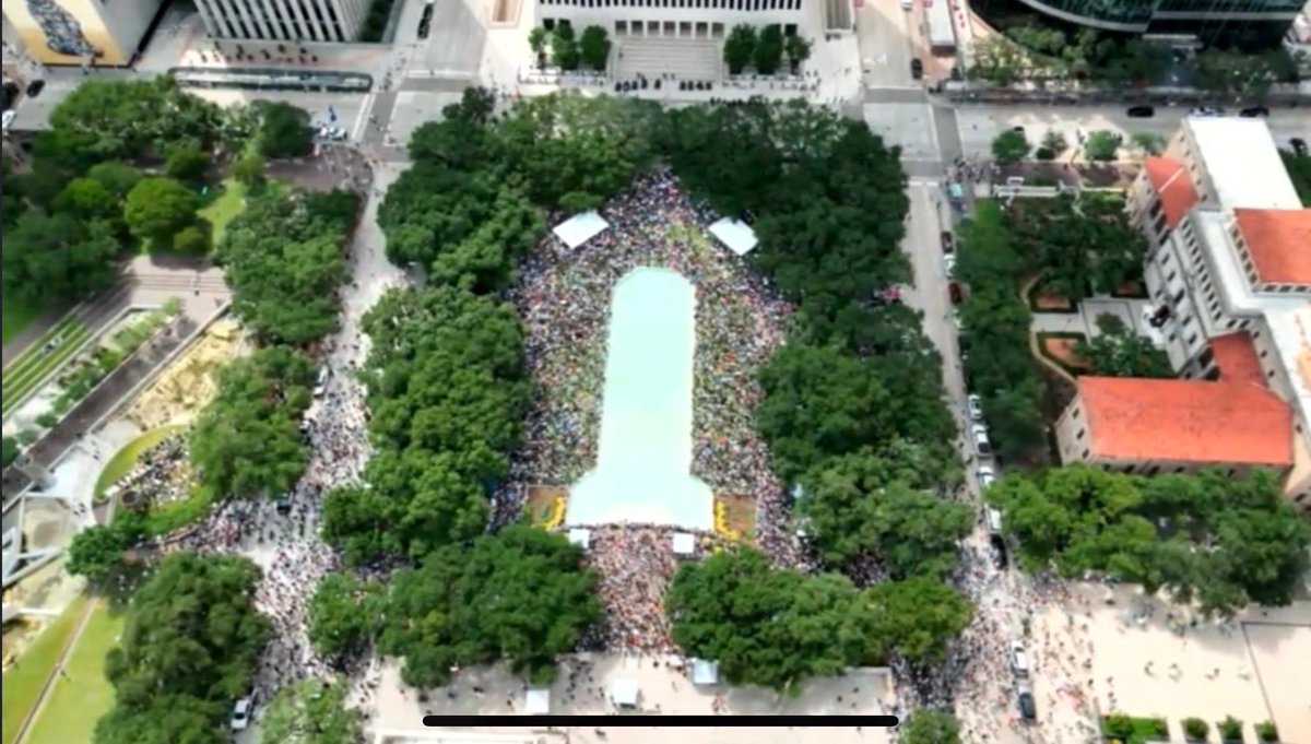 EMS support for a large protest at City Hall with an estimated 10k attendees. No major incidents - just a few minor calls.
