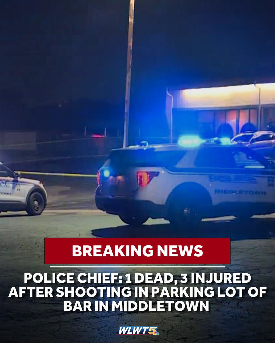 One person is dead and three others were injured after a shooting in the parking lot of a bar in Middletown
