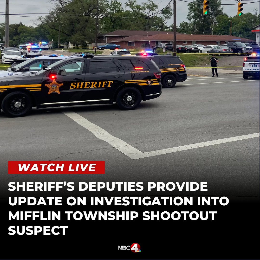 Officials with the Franklin County Sheriff's Office are providing an update on its investigation into the man accused of shooting two Mifflin Township police officers and the nine people charged in helping him evade arrest