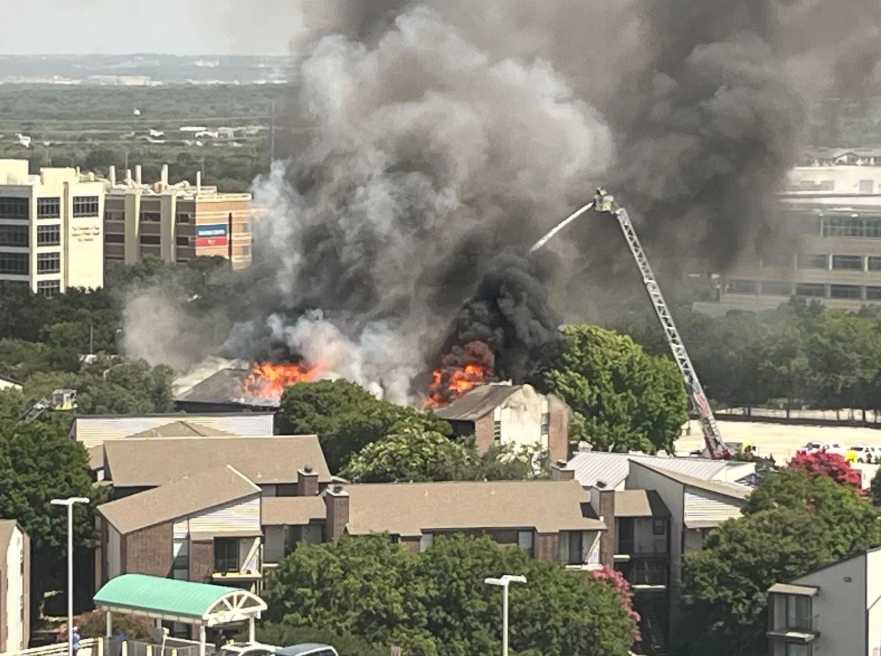 massive fire broke out at the Broadstone Medical Apartments near the corner of Medical Drive and Wurzbach Road