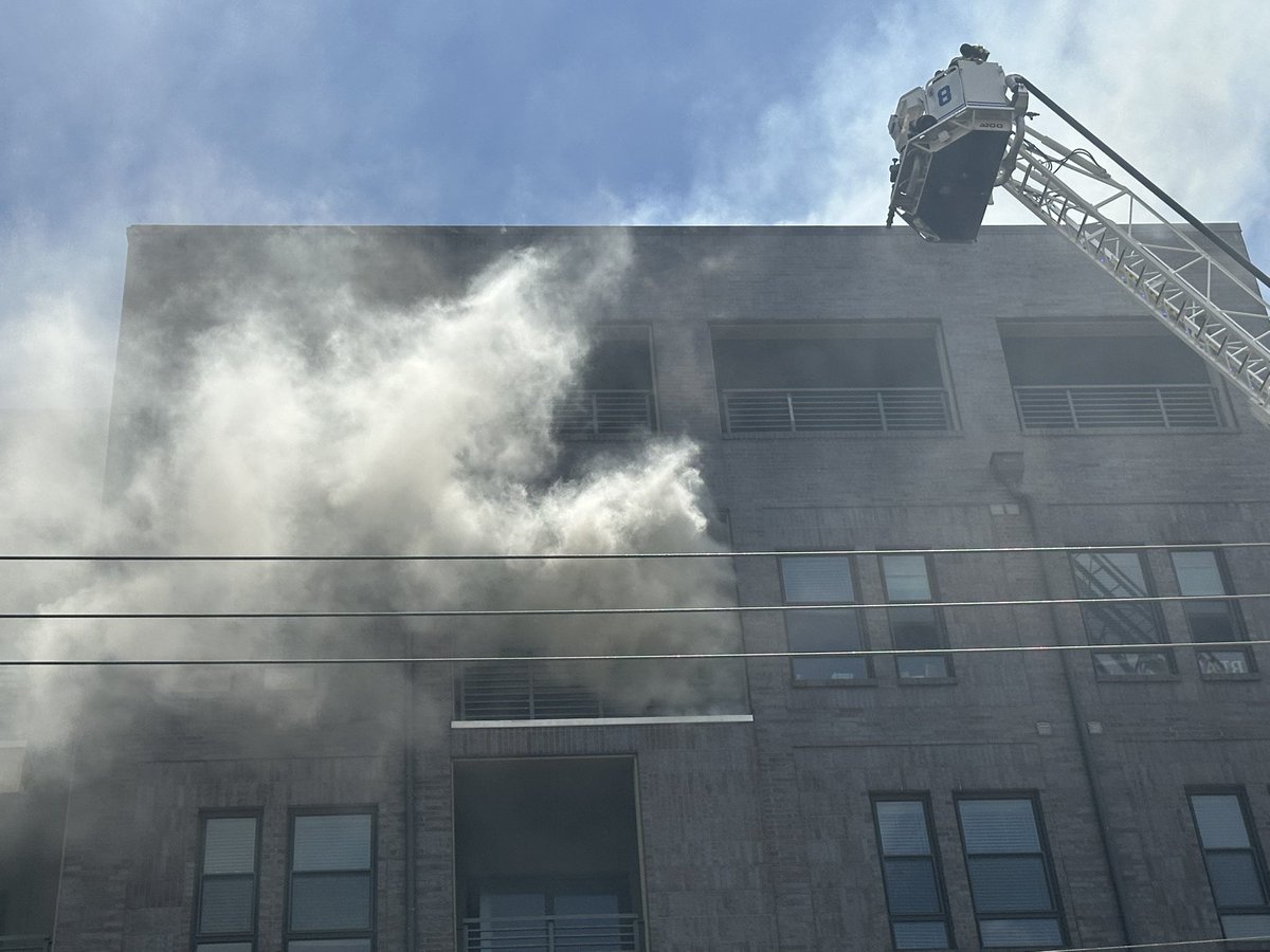 This apartment fire is now a 5-Alarm fire. Please avoid this area (1000 block of West Rosedale Street) as there are multiple apparatuses and personnel on scene