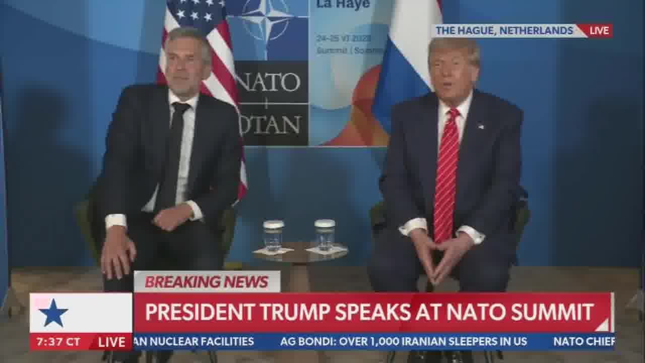 Question: Can you clarify your stance on Article 5?; TRUMP: I stand with it. That's why I'm here. If I didn't stand with it I wouldn't be here. Question: So you'd defend countries; TRUMP: What did I just say? Yeah. Why would I be here?