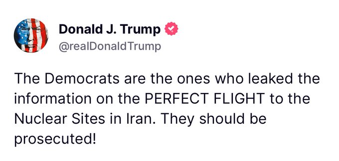 TRUMP: The Democrats are the ones who leaked the information.They should be prosecuted.