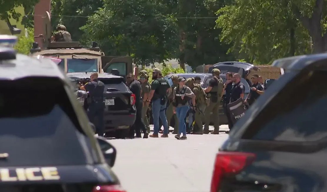 POLICE STANDOFF    least two people are in custody following a morning crime spree that began with a rash of vehicle burglaries and escalated into a standoff with police