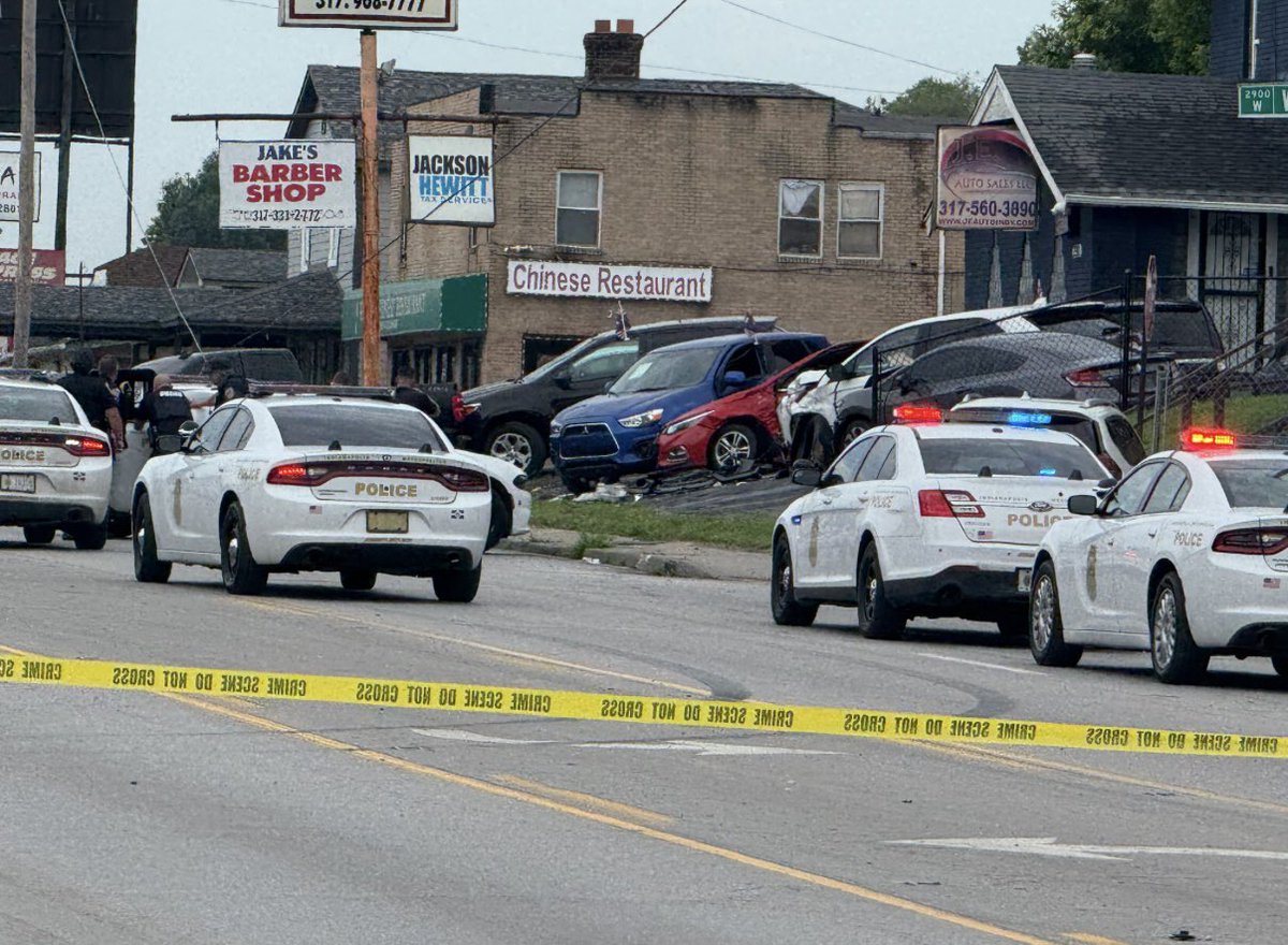 The suspect may have rammed an ambulance during the getaway attempt at E. 10th Street and Pleasant Run. As for the shooting: Happened at E. 42nd Street and Mitthoefer Road. 3 people shot at least 2 are in critical condition