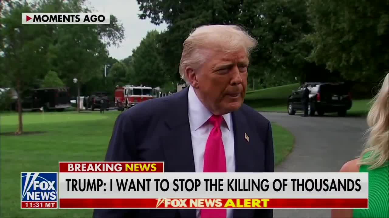 JOURNALISTE : La procureure générale vous a-t-elle dit que votre nom figurait dans les dossiers Epstein  TRUMP : Non, non. Elle nous a juste donné un bref aperçu. Ces dossiers ont été inventés par Comey, Obama, Biden on a vécu ça pendant des années avec le canular Russie-Russie.