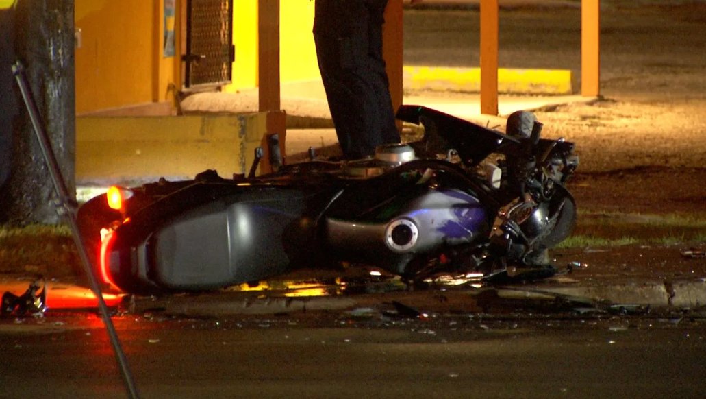 Police say the 19-year-old man was speeding on a motorcycle just after midnight Tuesday down South General McMullen near Wallace Street.