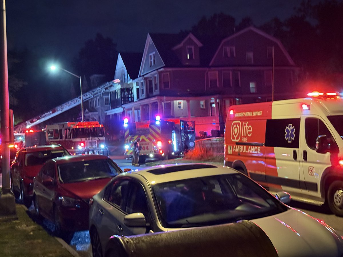 Early morning fire in East Orange. Windows all opened and glass kicked out, the exterior of the home is damaged— the roof and vinyl. Firefighters, EMS and American Red Cross still on scene.