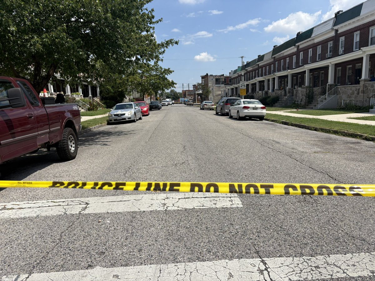 Baltimore police are responding to a shooting in West Baltimore less than a block away from a children’s daycare center and a block and a half away from an elementary school
