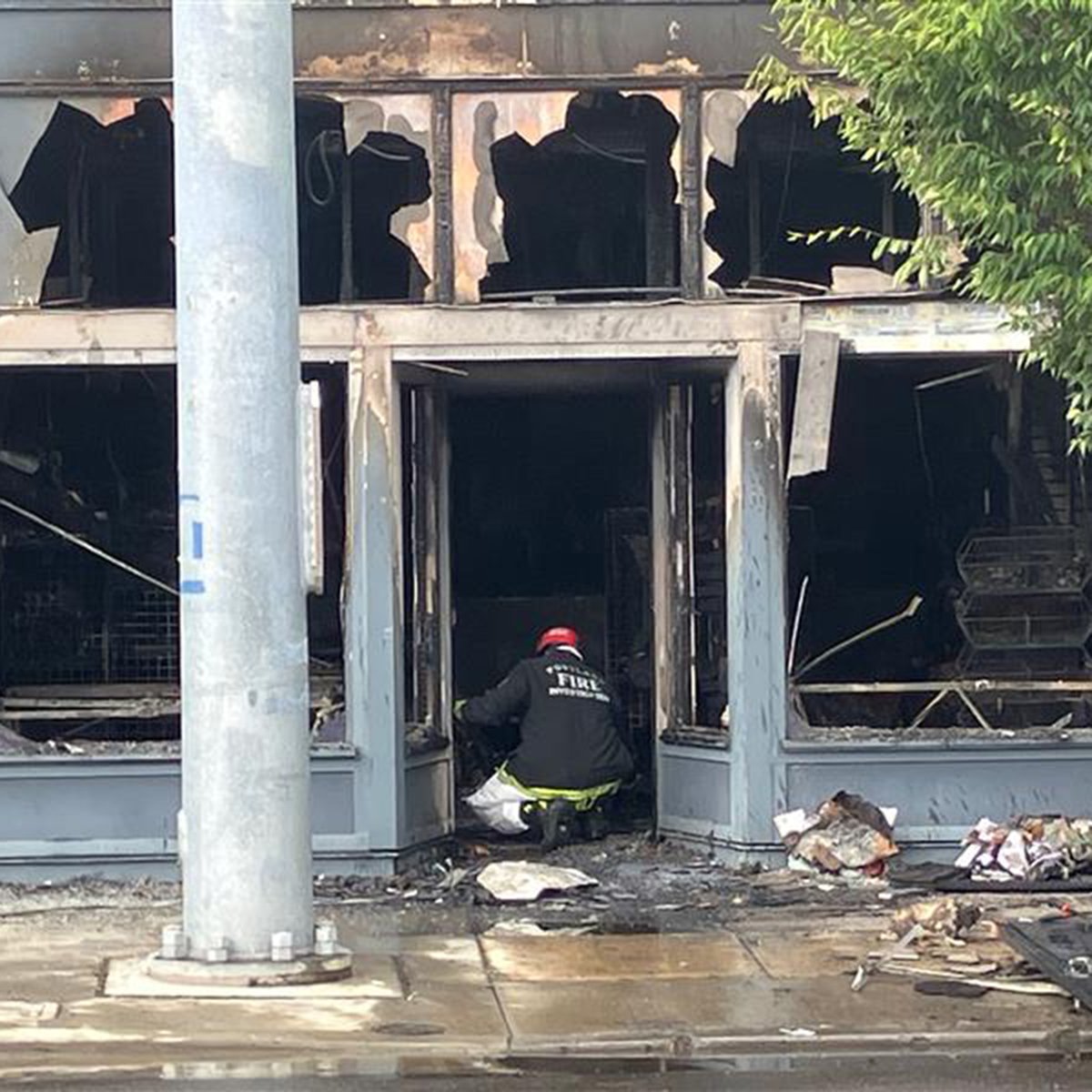 Firefighters are investigating the cause of a two-alarm fire that destroyed a business in North Portland. They say it started at the party store Boom Boom’s Balloons