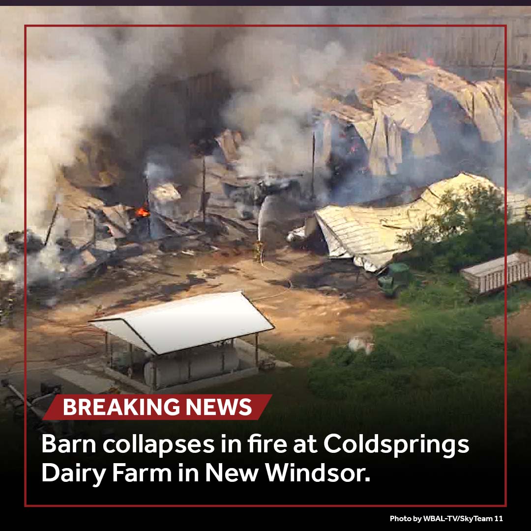 Carroll County firefighters were called to a fire at a dairy farm in New Windsor.