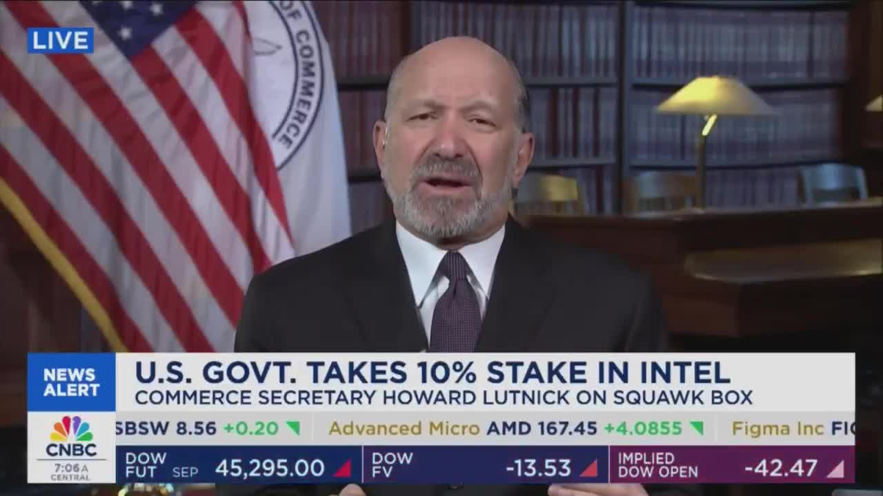 Howard Lutnick on CNBC indicates that the Trump administration will try to partially nationalize defense companies like Lockheed Martin