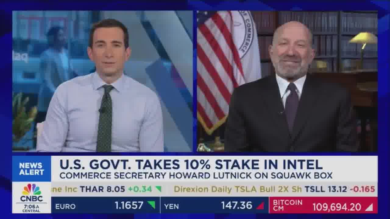 Howard Lutnick on CNBC indicates that the Trump administration will try to partially nationalize defense companies like Lockheed Martin