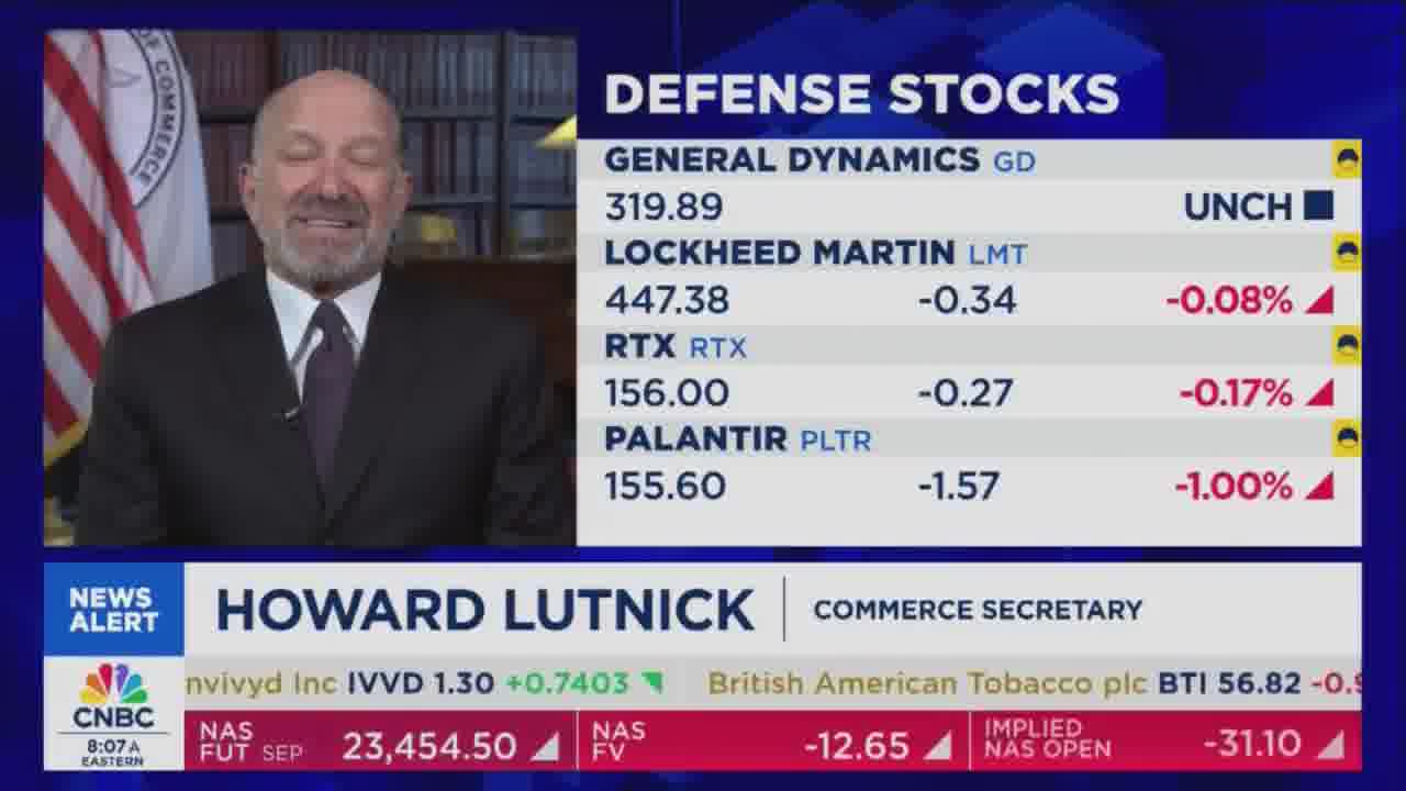 Howard Lutnick on CNBC indicates that the Trump administration will try to partially nationalize defense companies like Lockheed Martin