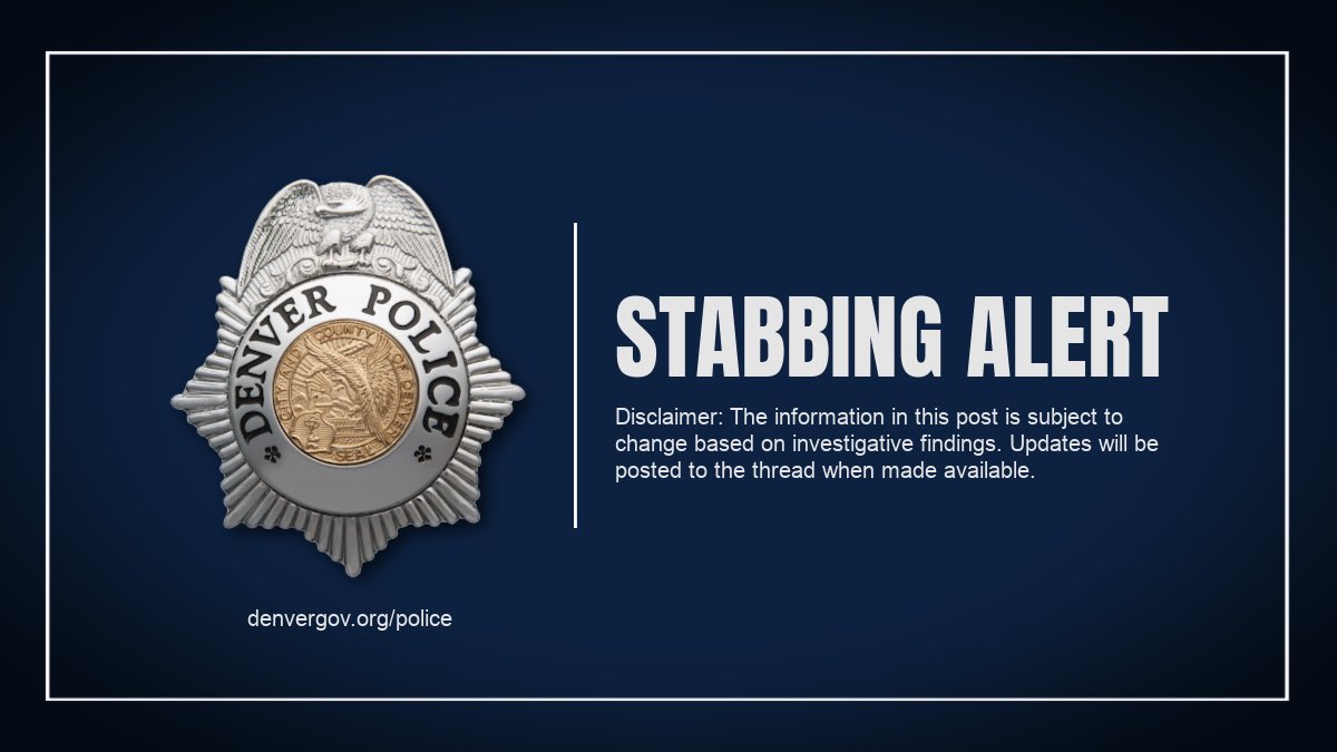 DPD is investigating a report of a stabbing in the area of the 7500 Blk of E 41st Ave. One victim located and transported to the hospital. Investigators are working to develop suspect information. s will be posted to this thread when made available