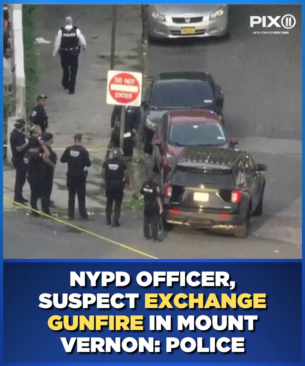Shots were fired in Mount Vernon between an NYPD officer and the suspect of an attempted gas station robbery, police say