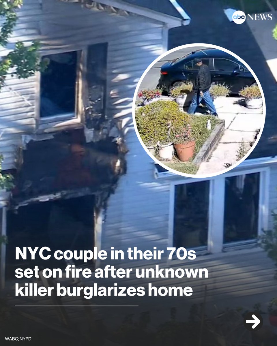 New York City police are searching for the suspect who killed a 77-year-old man and a 78-year-old woman by setting them on fire in their Queens home, sources said