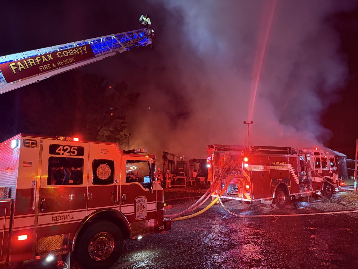 FairfaxsBravest are on scene of a commercial building fire in the 11110 block of Georgetown Pike in Great Falls. Units arrived to heavy fire showing from multiple buildings. The fire is under control. No reported injuries. Fire investigators are on scene