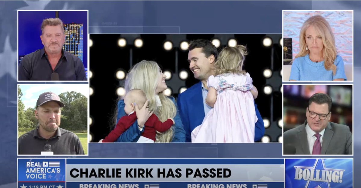 Charlie Kirk murió a los 31 años después de recibir un disparo hoy, según el canal conservador en línea Real America's Voice, donde se emitió el programa de Kirk.