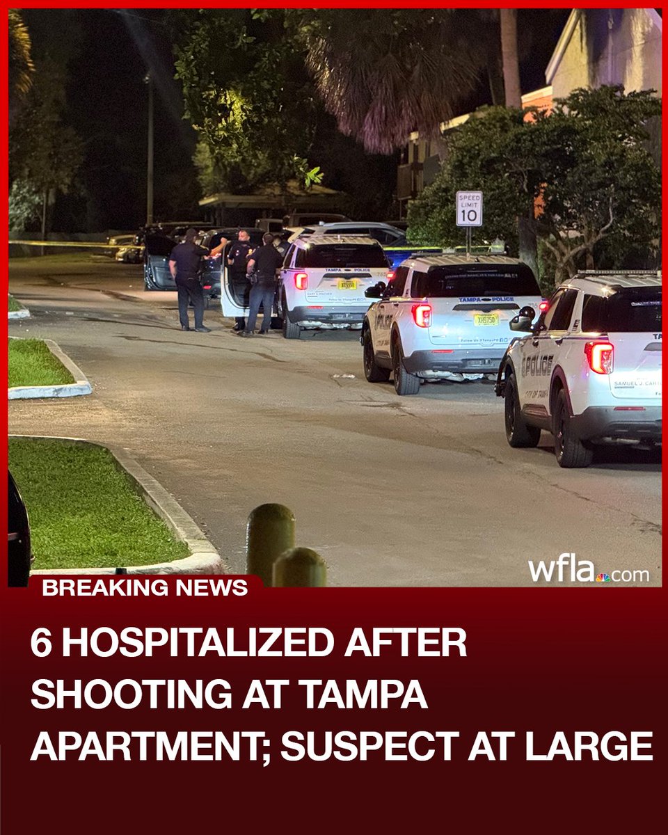 Six people were hospitalized after a shooting at a Tampa apartment. Detectives are working to identify the suspect and determine what led to the shooting