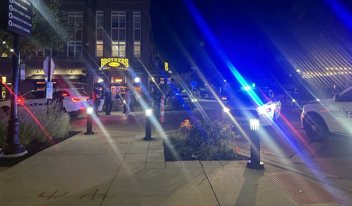 Police say five vehicles and two apartments were damaged after shots were fired at Eddy Street Commons during the Notre Dame football game on Saturday night.