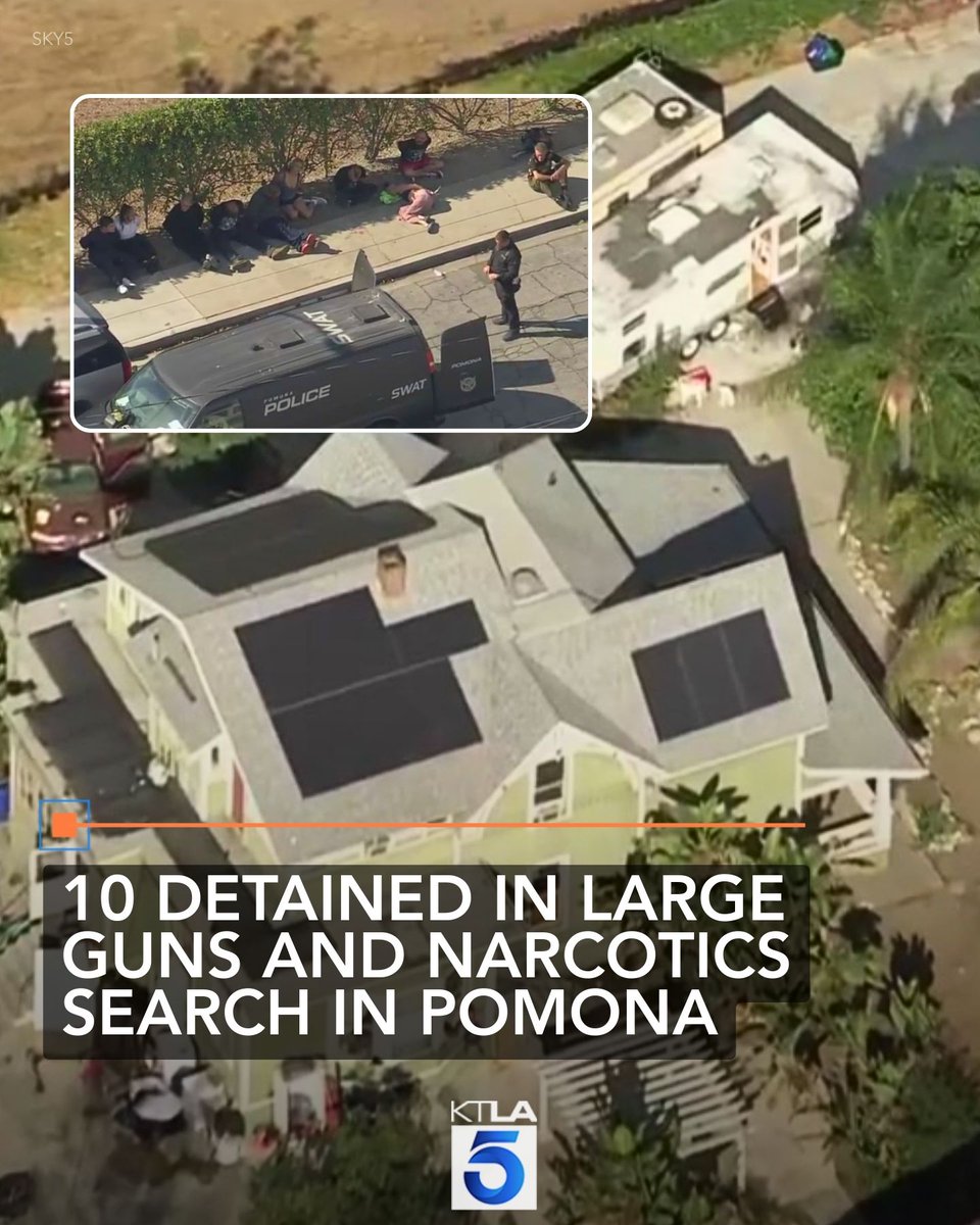 At least 10 people have been taken into custody during a large drugs and firearms operation in Pomona on Thursday morning