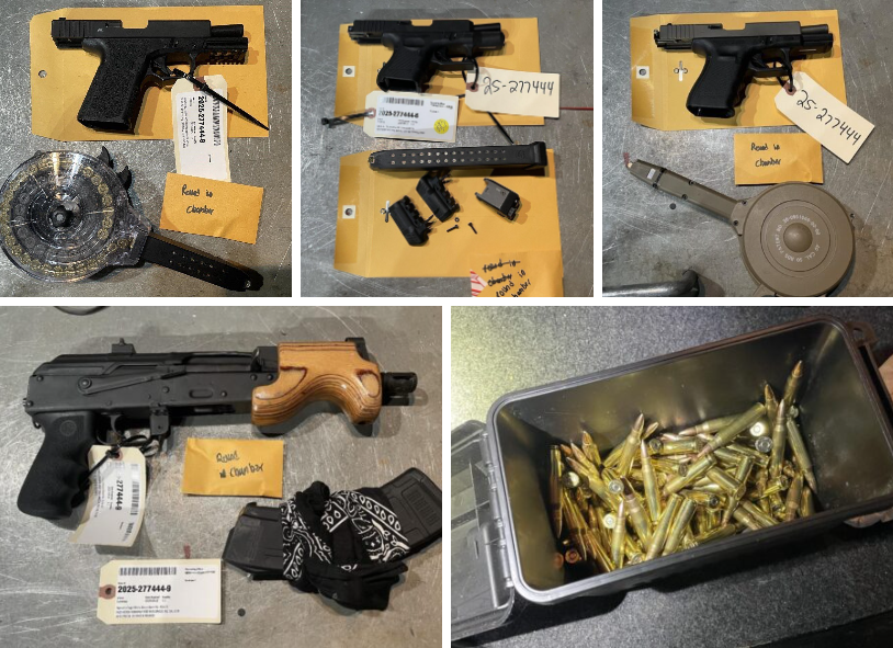 Seattle Police arrest multiple teens, find multiple guns with switches, loaded micro Draco, ammo drums, dozens of pistol and rifle rounds.SPD says two 16-year-old boys were arrested, along with two girls, 16 and 17, while two teens are still on the run.