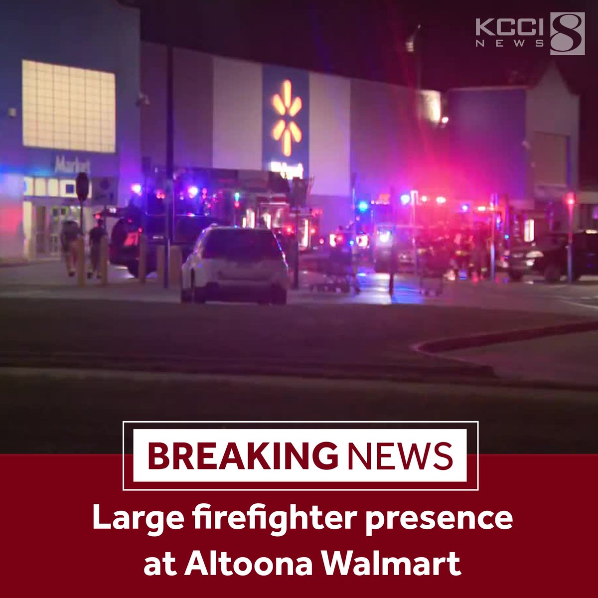 large firefighter scene at the Walmart in Altoona Thursday night