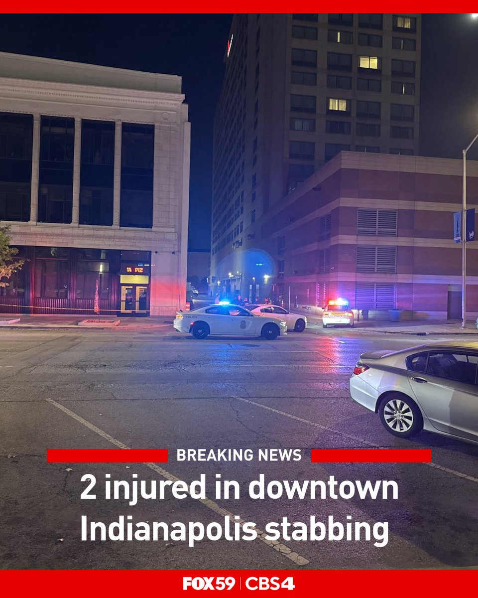 An investigation is underway after two people were injured in a stabbing in downtown Indianapolis Saturday morning