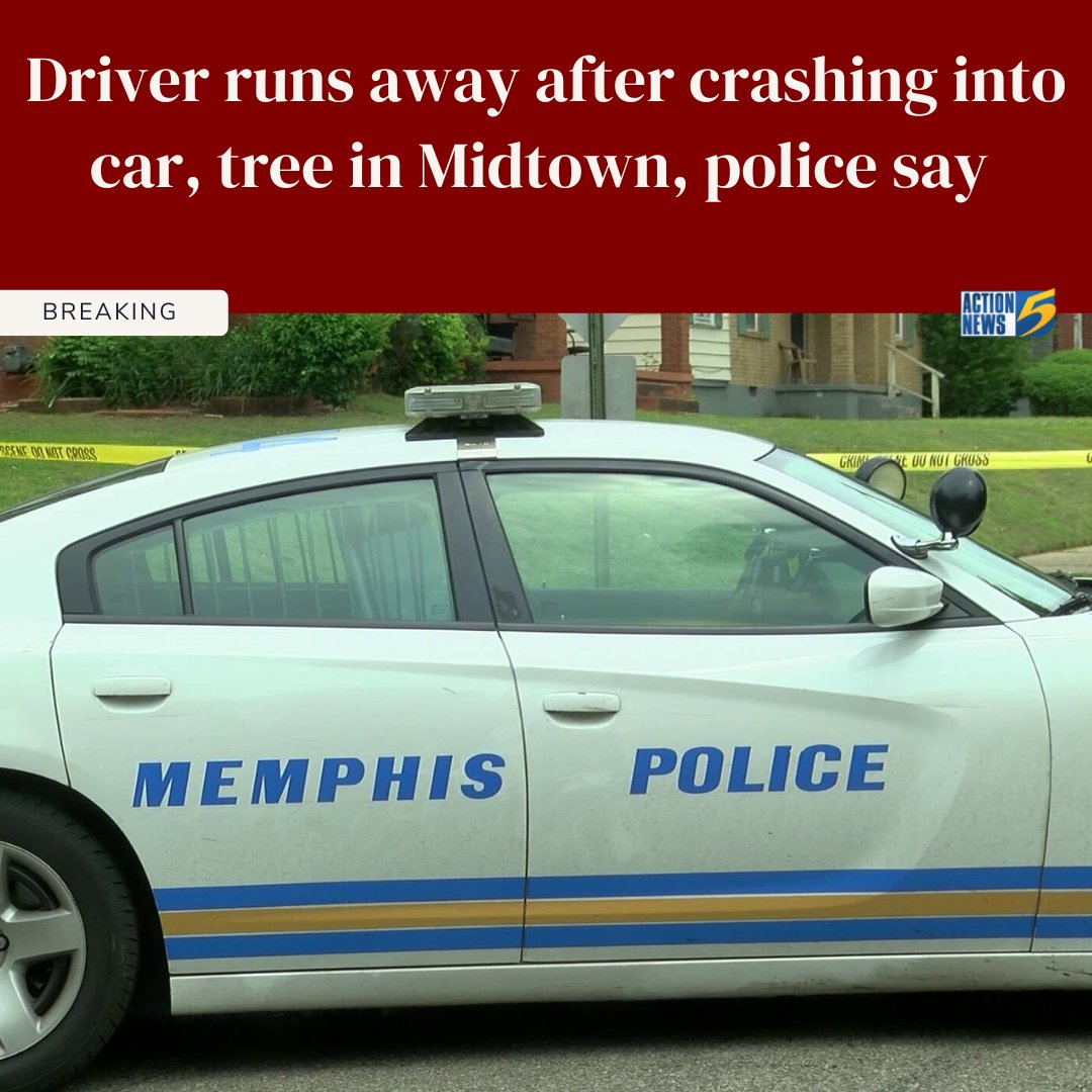 Memphis Police are investigating after a driver hit another car and a tree before running from the scene, according to the Memphis Police Department