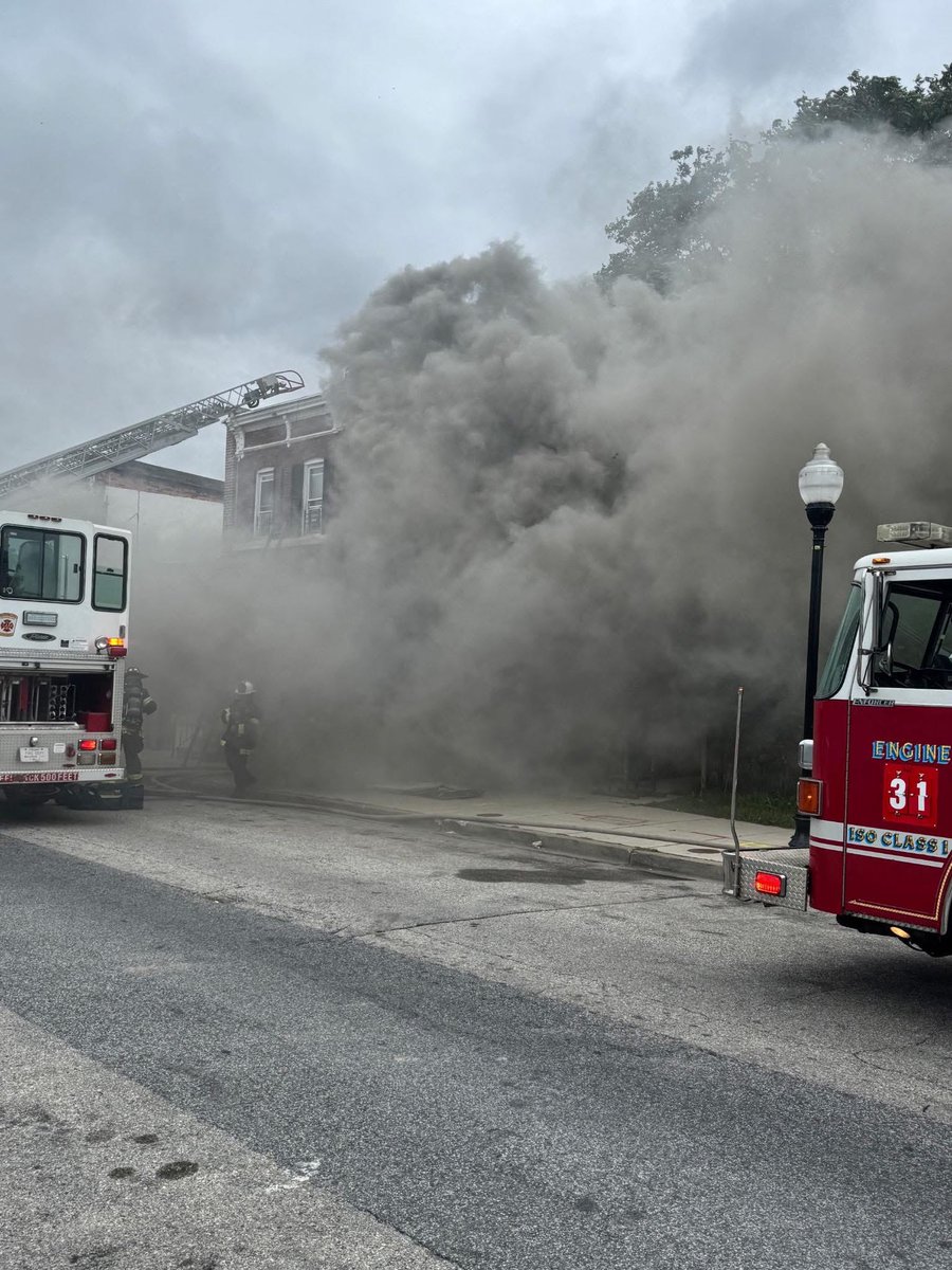 Baltimore  Firefighters are fighting a house fire in East Baltimore.
