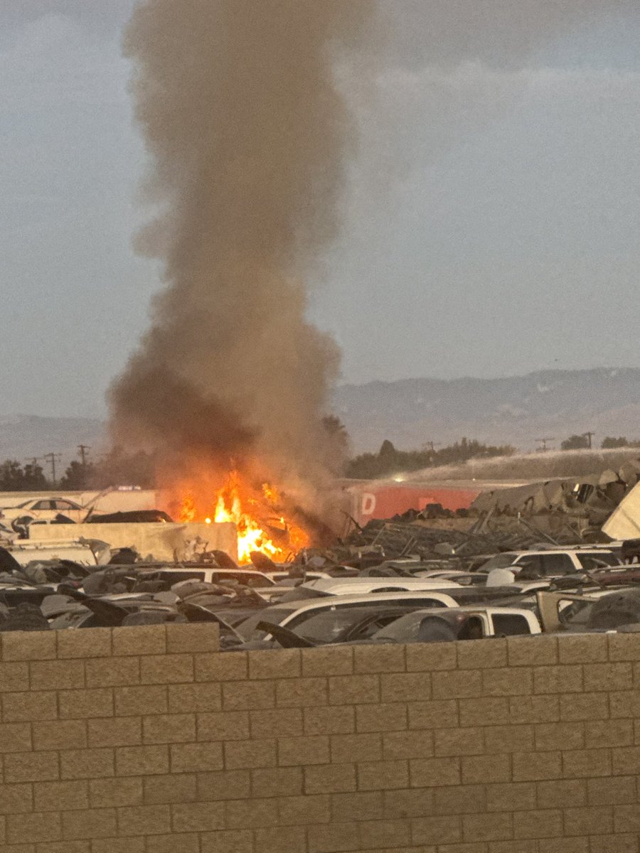 45315 Trevor Avenue. junkyard fire. multiple vehicles on fire. Sheriff and FD enroute code 3: TrevorIC. 9 vehicles burning…vehicles have been separated from other vehicles  2: (7:30am) fire knocked down…mop up underway