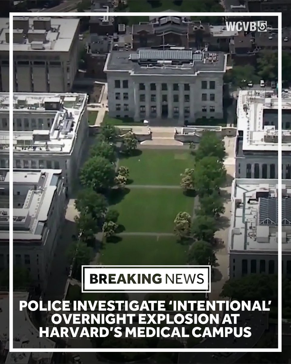 An overnight explosion at Harvard University's medical campus is under investigation. Police say two unidentified people fled the scene