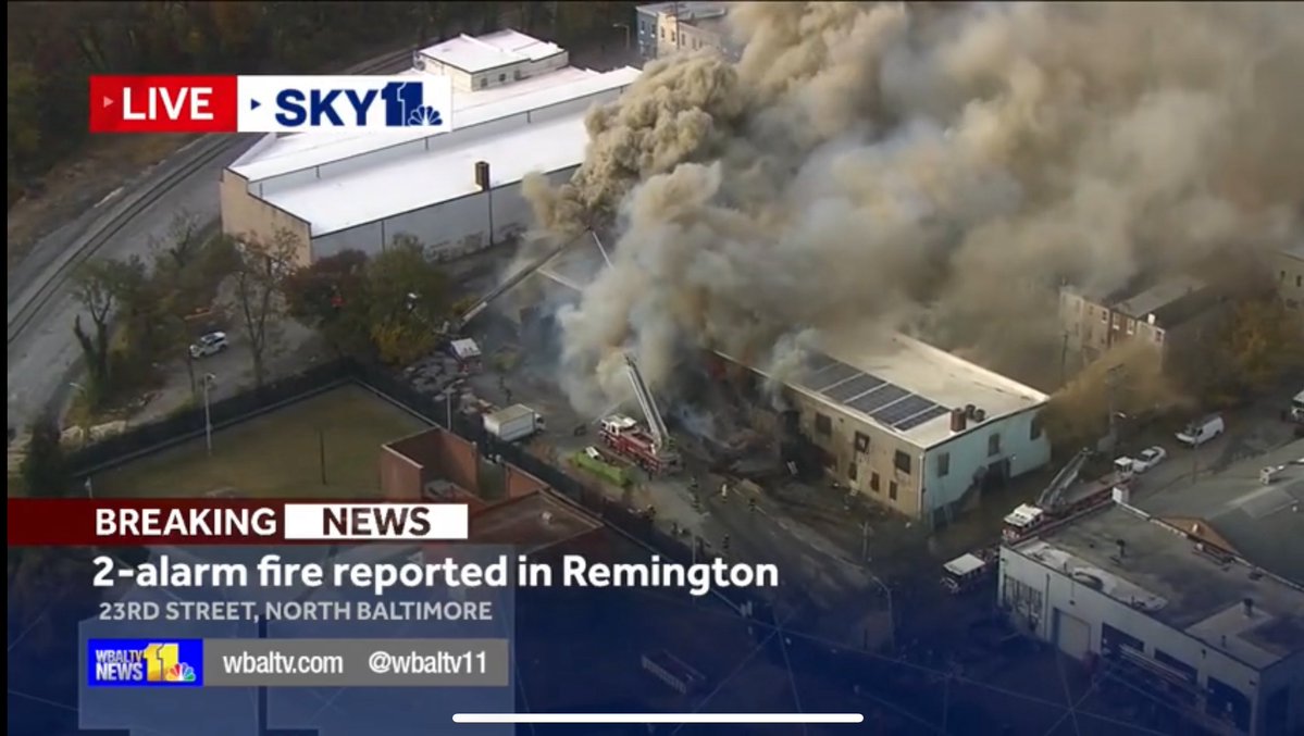 A 4th alarm has been called to this major building fire in North Baltimore. Some homes may need to be evacuated.