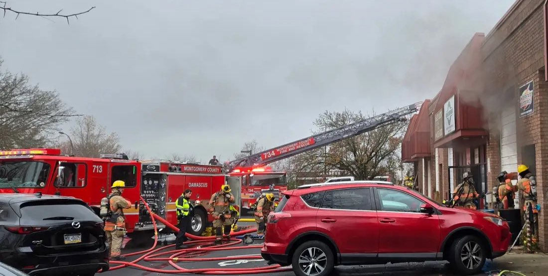 Lewis Av, Auto Body Shop; Origin/Cause, accidental, mechanic working on vehicle, leaking fuel (gas) & fumes found nearby heat source & ignited; Damage ~$10K; 2 workers evaluated, no injury/refused